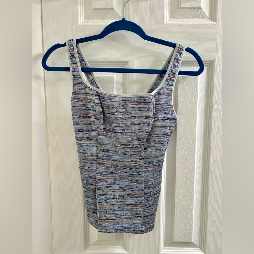 Silver and Multi-colored Tank Top